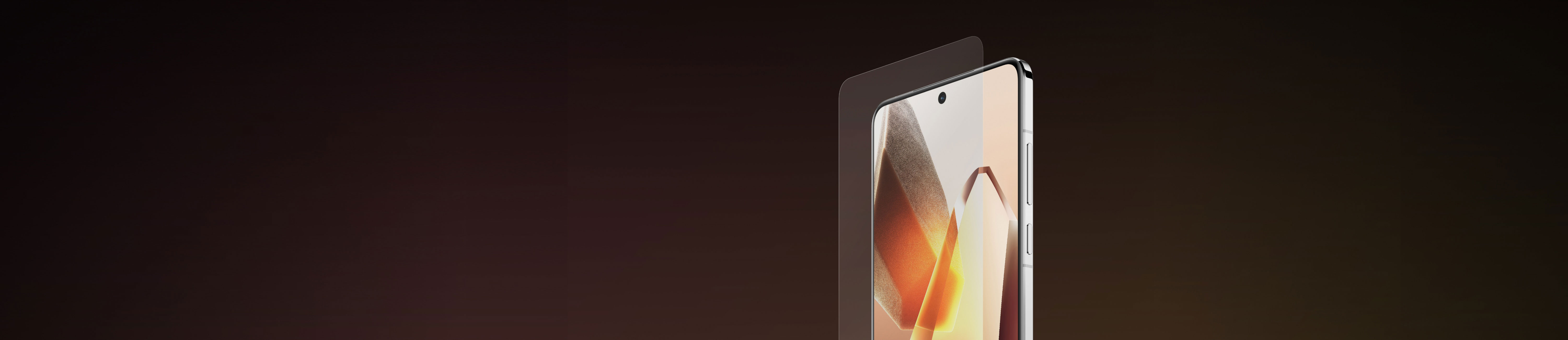 Sleek silver smartphone with curved glass screen.