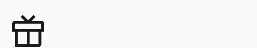 Rectangular black and white gift box.